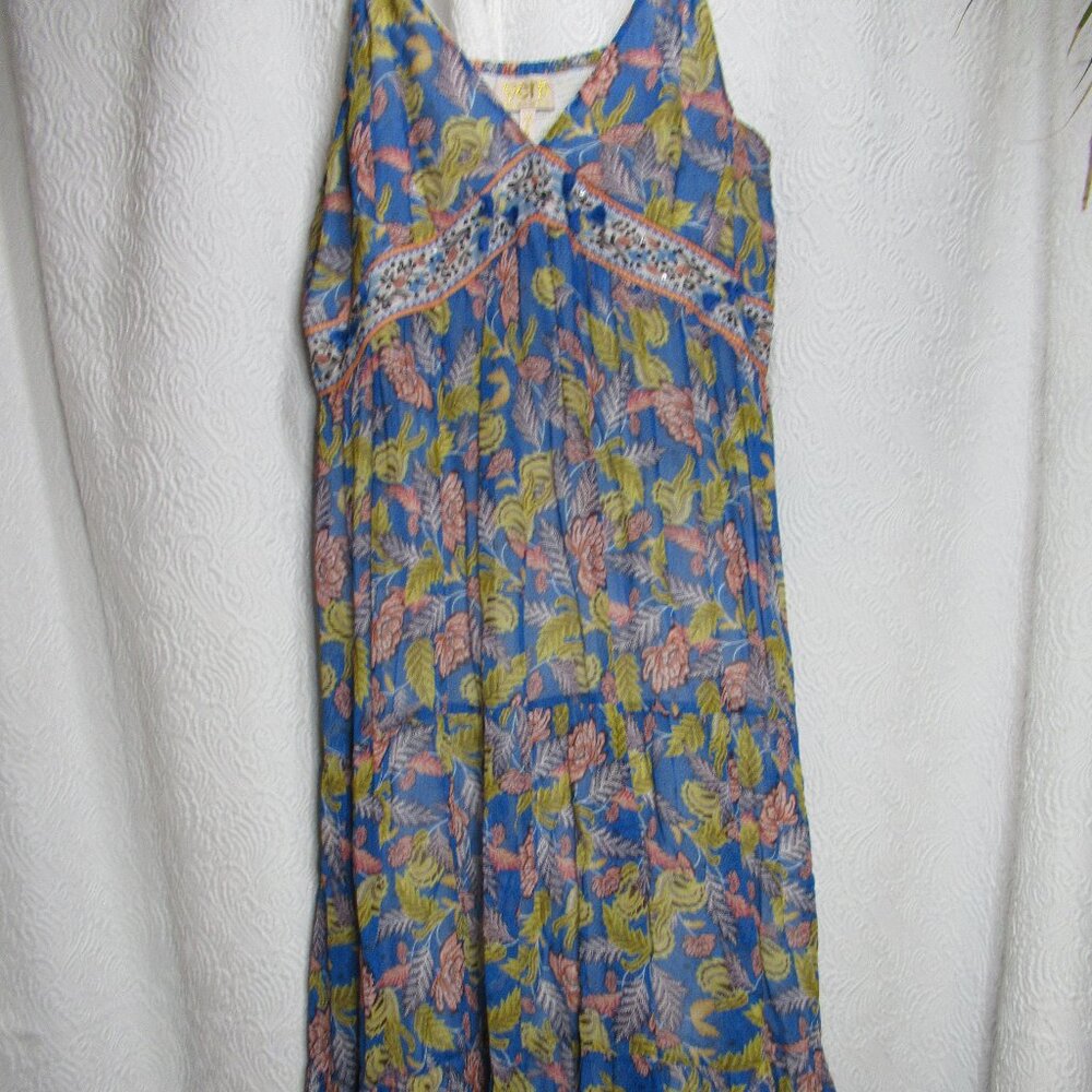 Anthropology Verb by Pallavi Singhee Vineyard Tiered Floral Maxi Dress Size 12